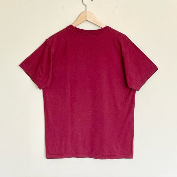 Nepal Buddha Stupa Graphic Burgundy T Shirt Adult size Large - Picture 6 of 9